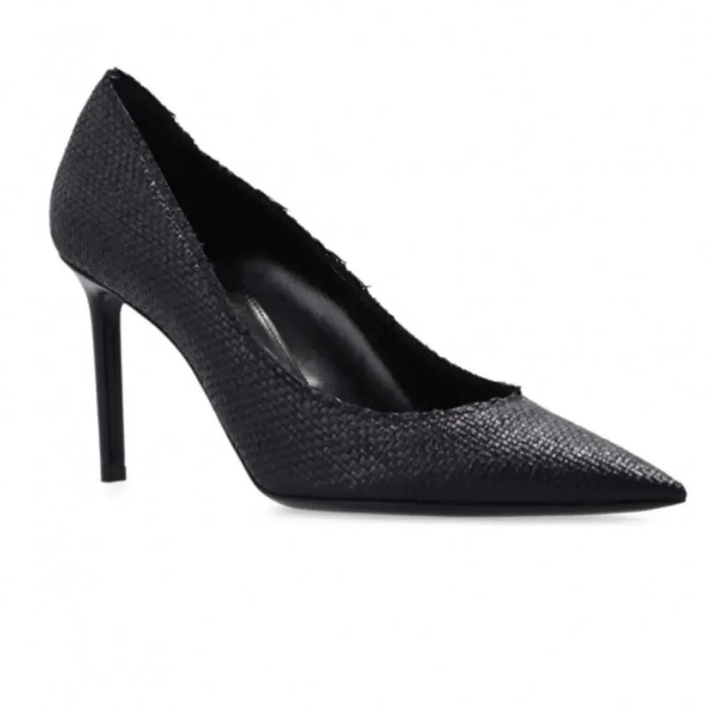 Saint Laurent Anja Woven Pointed Toe Pumps Black Sz 36 / US 6 - Picture 6 of 16